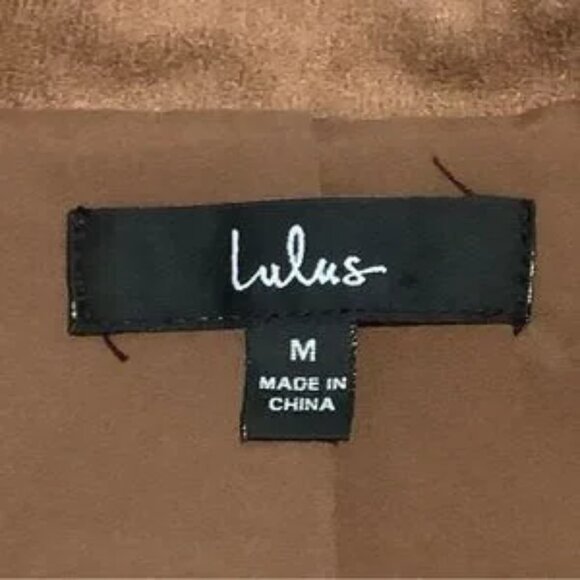 Lulu's "Ride With Me" Tan Faux Suede Motorcycle Zipper Jacket Biker Travel Sz M - Picture 5 of 12